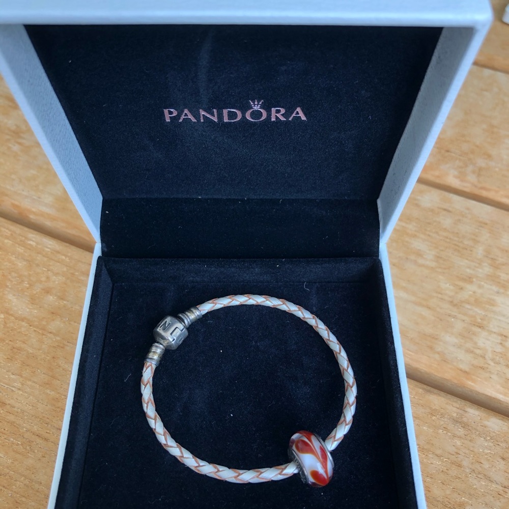 Pandora bracelet and charm size small